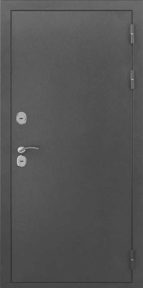 Входная дверь ДвериПРО L-Термо серебро Алиса (16мм, ПВХ ясень белый, зеркало) DPRO220496 внешняя сторона