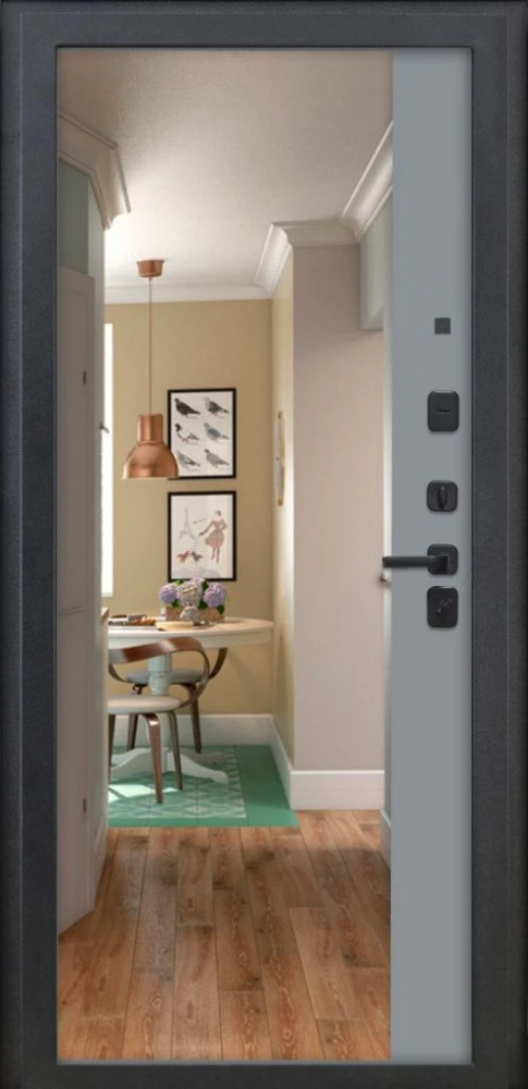 Входная дверь ДвериПРО Модель 3КЛ-1101 ФЛЗ-23 Веллуто гриджио DPRO228329 внутренняя сторона